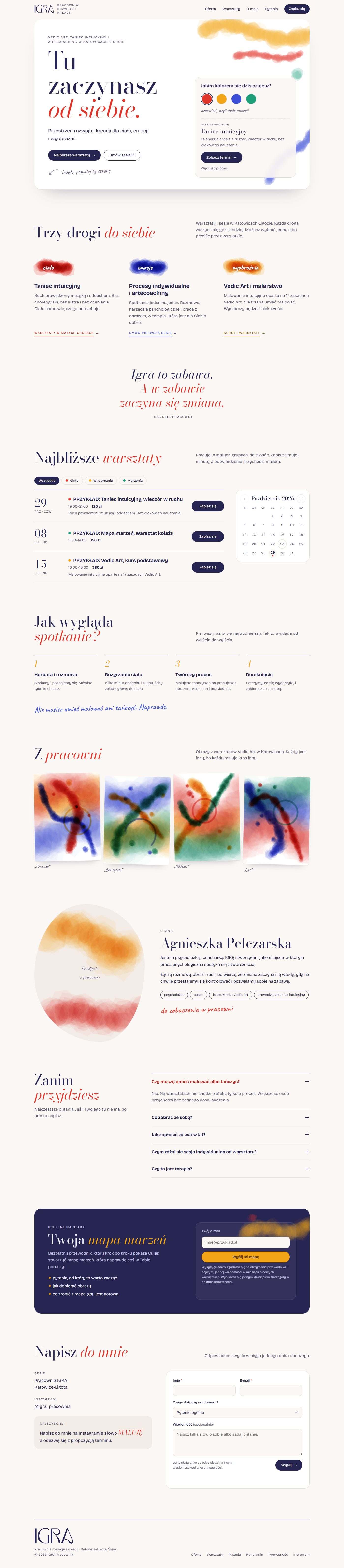 Strona IGRA Pracownia: cała strona na komputerze