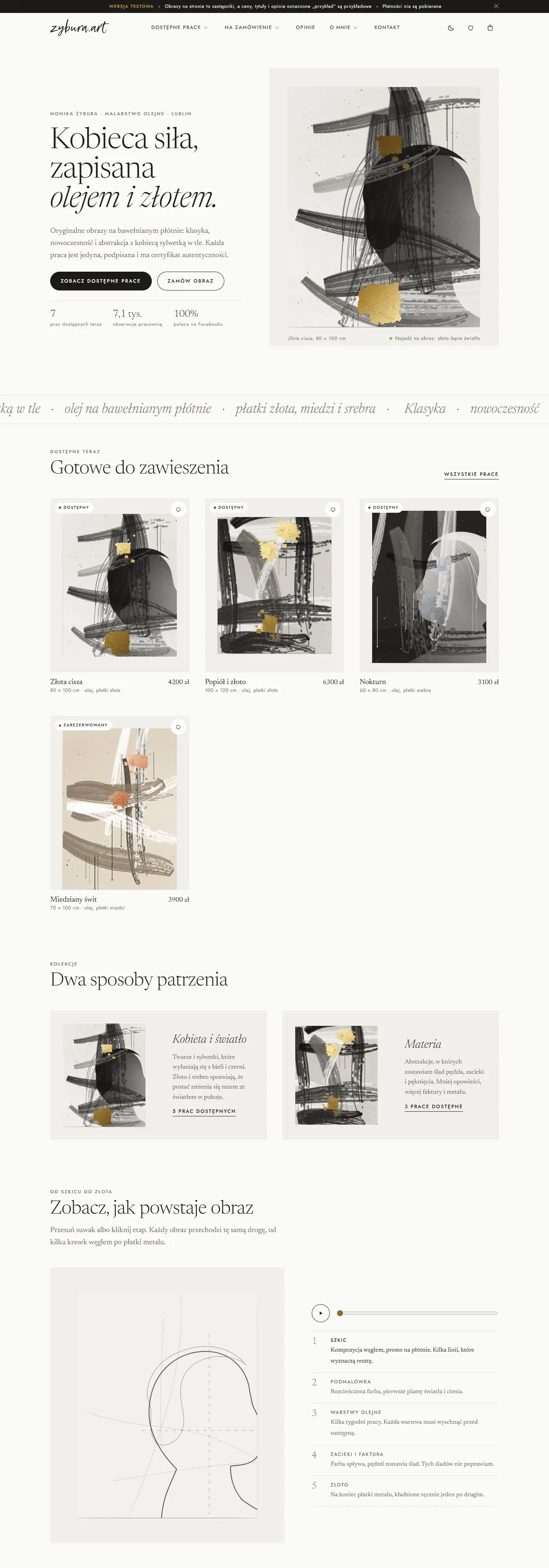 Strona Monika Żybura Art na komputerze